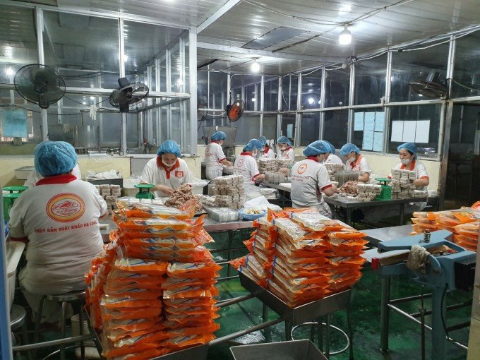 Seafood products after processing at Ha Long Seafood Company.