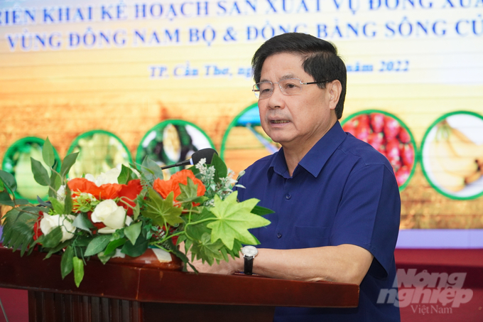 Thứ trưởng Bộ NN-PTNT Lê Quốc Doanh đánh giá, các địa phương vùng ĐBSCL thực hiện rất thành công các mùa vụ sản xuất lúa. Ảnh: Kim Anh.