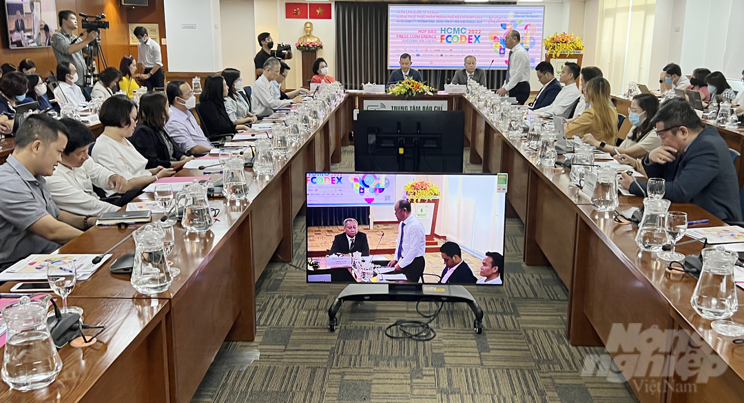 Buổi họp báo thông tin về Triển lãm quốc tế ngành lương thực thực phẩm TP.HCM - HCMC Foodex 2022. Ảnh: Nguyễn Thủy.