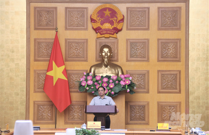 Thủ tướng Phạm Minh Chính tiếp tục có Công điện yêu cầu các bộ ngành, địa phương tập trung ứng phó khẩn cấp với cơn bão số 4. Ảnh: Phạm Hiếu.
