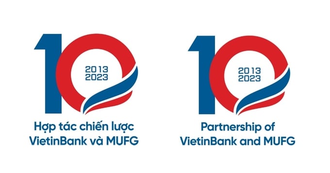 Biểu trưng kỷ niệm 10 năm hợp tác chiến lược VietinBank và MUFG Bank.