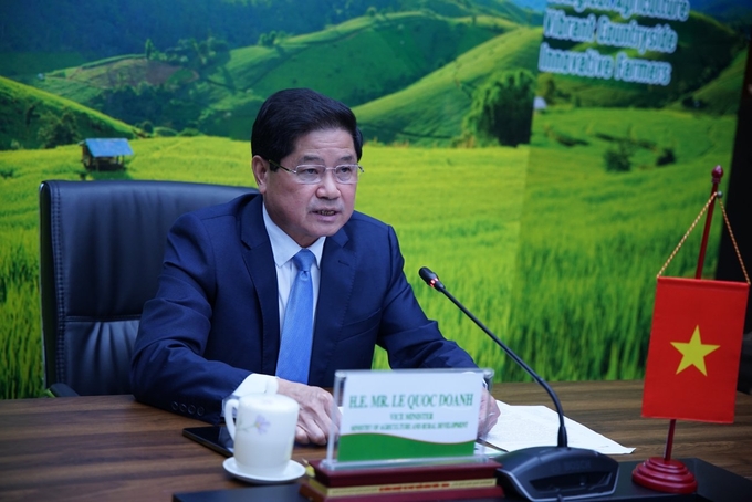Deputy Minister Le Quoc Doanh spoke at the Asia-Pacific Symposium on Agrifood Systems Transformation convened by the Food and Agriculture Organization of the United Nations (FAO) on October 5. Photo: Linh Linh. 