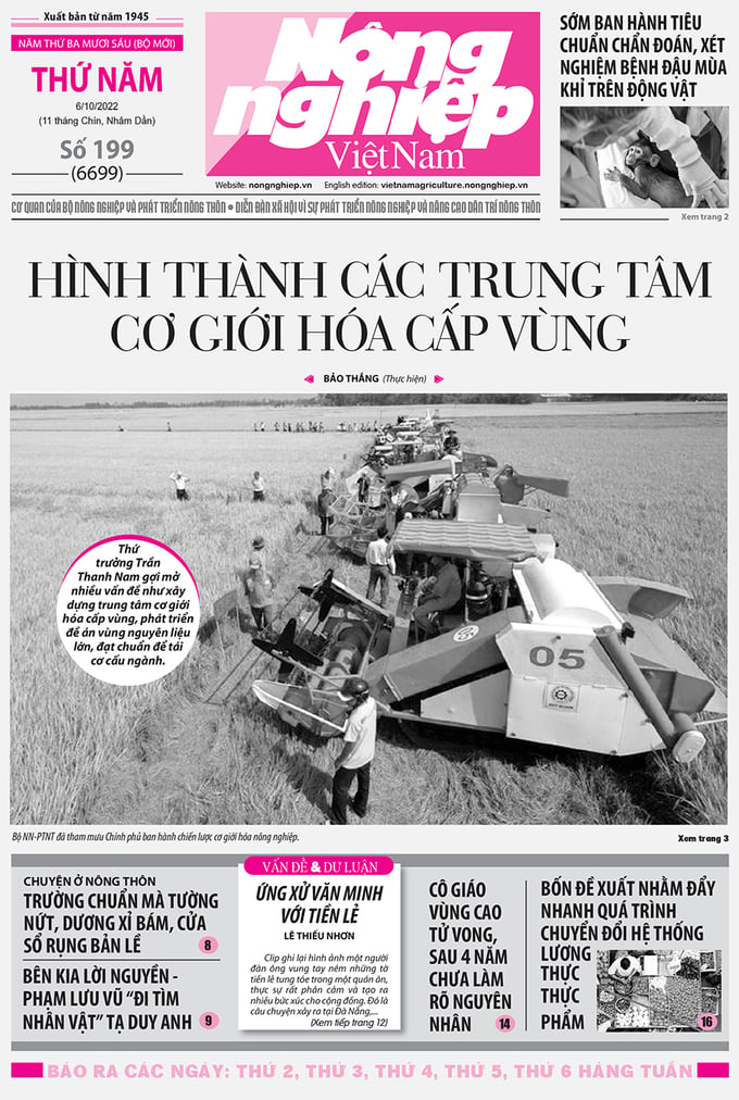 Tin nông nghiệp nổi bật trên số 199, báo Nông nghiệp Việt Nam ngày 6/10/2022