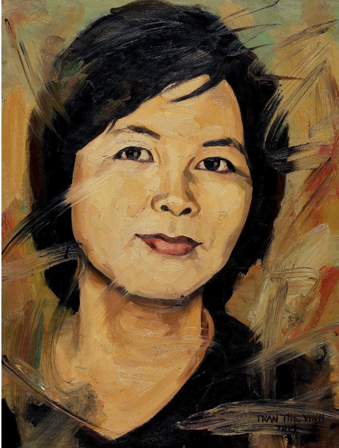 Nữ sĩ Xuân Quỳnh (1942-1988) qua nét vẽ của Trần Thế Vĩnh.