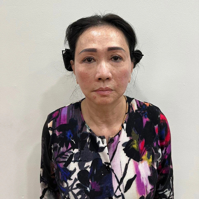 Bà Trương Mỹ Lan, Chủ tịch Hội đồng quản trị Công ty Cổ phần Tập đoàn Vạn Thịnh Phát, bị bắt. Ảnh: BCA.