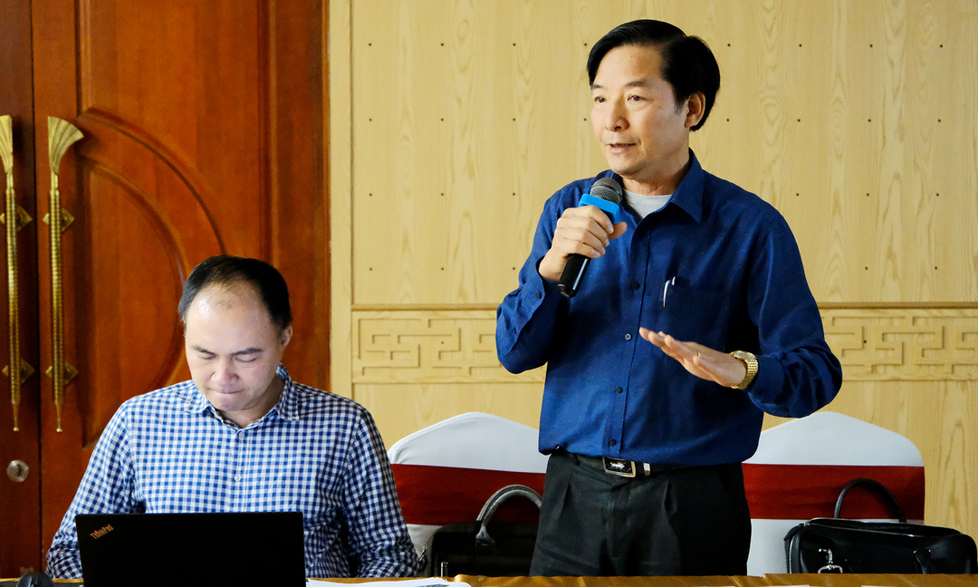 Ông Nguyễn Văn Diện, đại diện Tổng cục Lâm nghiệp, hứa hỗ trợ các chủ rừng khi quản lý rừng theo hướng bền vững.