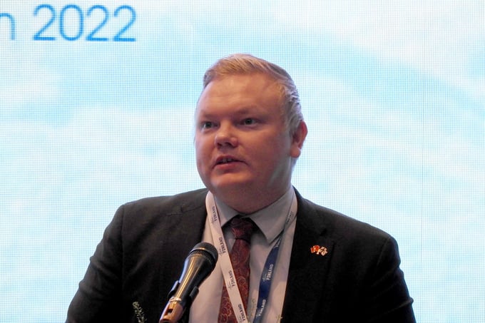 Ông Antti Kurvinen, Bộ trưởng Bộ Nông nghiệp và Lâm nghiệp Phần Lan. Ảnh: Thanh Sơn.