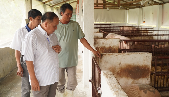 Ông Nguyễn Hồng Lam, 'cha đẻ' mô hình chăn nuôi an toàn sinh học của Tập đoàn Quế Lâm. Ảnh: Hoàng Anh.