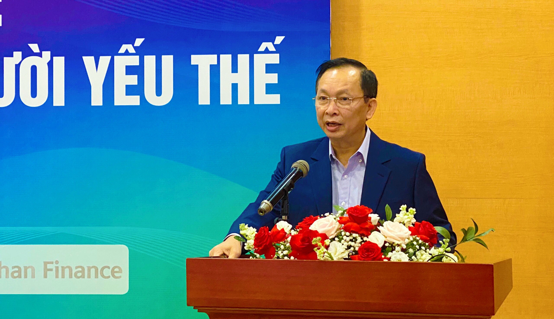 Ông Đào Minh Tú, Phó Thống đốc Ngân hàng Nhà nước phát biểu tại hội thảo.