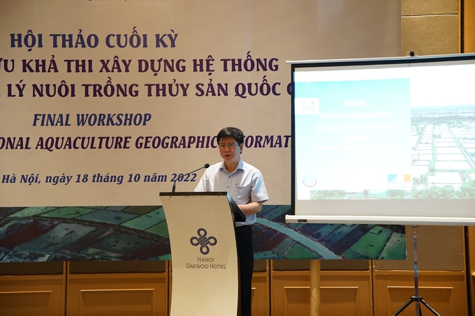 Ông Phạm Ngọc Mậu, Phó Vụ trưởng Vụ Hợp tác quốc tế (Bộ NNPTNT) phát biểu tại Hội thảo. Ảnh: Linh Linh. 