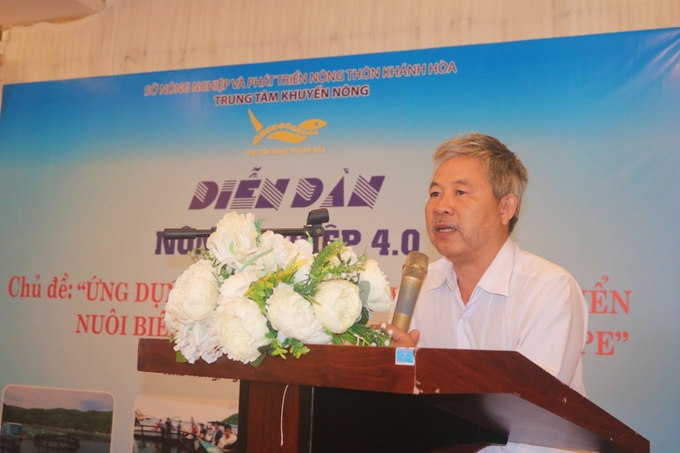 Ông Huỳnh Kim Khánh, Giám đốc Trung tâm Khuyến nông Khánh Hòa, cho biết, sẽ chuyển đổi số tất cả lồng nuôi HDPE trên biển. Ảnh: KS.