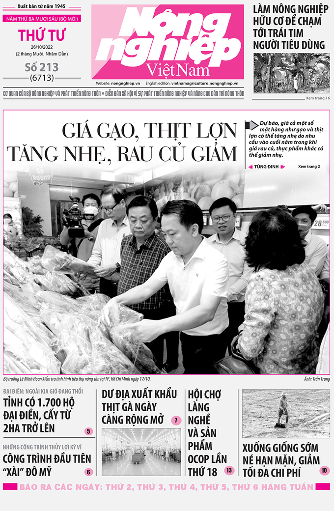 Tin nông nghiệp nổi bật trên số 213, báo Nông nghiệp Việt Nam ngày 26/10/2022