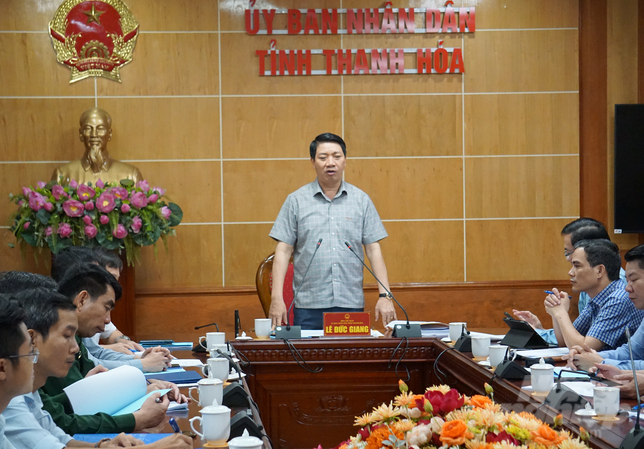 Ông Lê Đức Giang - Phó chủ tịch UBND tỉnh Thanh Hóa chủ trì cuộc họp. Ảnh: Quốc Toản.