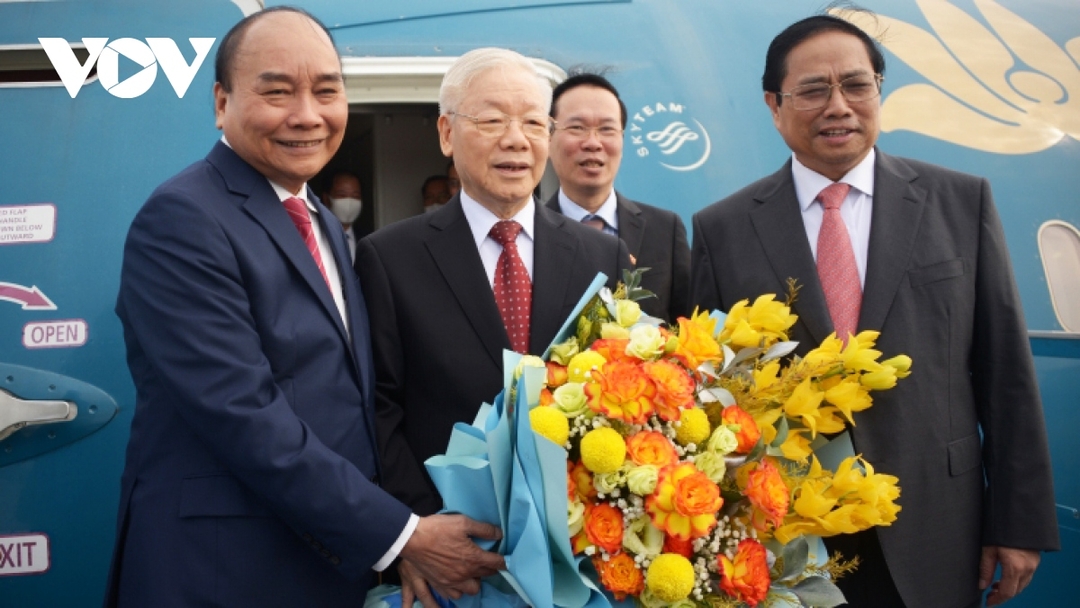 Sáng nay (30/10), Tổng Bí thư Nguyễn Phú Trọng và Đoàn đại biểu cấp cao Việt Nam đã rời Hà Nội thăm chính thức nước CHND Trung Hoa từ 30/10-1/11. Ảnh: Văn Hiếu/VOV.