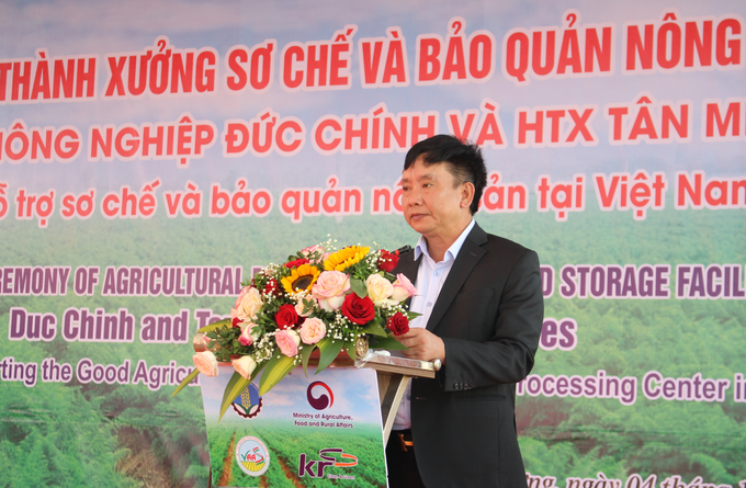 Ông Trần Văn Quân, Phó Chủ tịch UBND tỉnh Hải Dương kỳ vọng, xưởng sơ chế và bảo quản được bàn giao cho 2 HTX sẽ là điển hình, lan tỏa mạnh mẽ cách làm nông nghiệp hiệu quả, an toàn trên địa bàn tỉnh: Ảnh: Trung Quân.