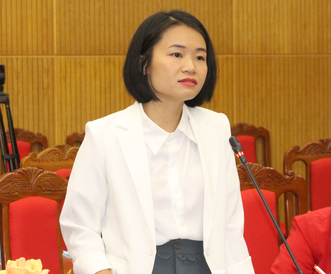 Bà Lê Hồng Vân, Giám đốc Công ty TNHH JOY Việt Nam chia sẻ những khó khăn của doanh nghiệp. Ảnh: Thế Đại.