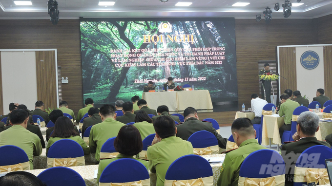 Hội nghị đánh giá kết quả việc phối hợp giữa Chi cục Kiểm lâm Vùng I với Chi cục Kiểm lâm 19 tỉnh, thành phố trong công tác quản lý, bảo vệ và phát triển rừng. Ảnh: Toán Nguyễn.