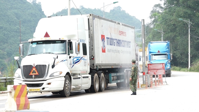Goods are transported at the Tan Thanh border gate (Lang Son). Photo: Nguyen Thanh.