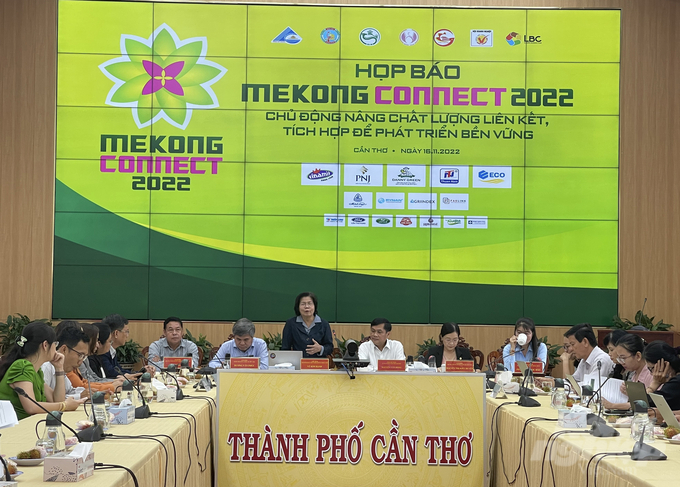 Ban tổ chức họp báo Diễn đàn Mekong Connect năm 2022. Ảnh: Hữu Đức.