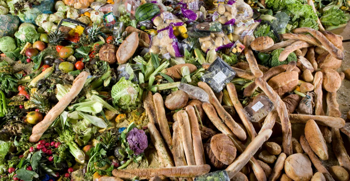 Food waste collected in London for a project that processes it into agricultural fertiliser. According to a UN report, 931m tonnes of food is thrown away every year. Photo: Murdo MacLeod