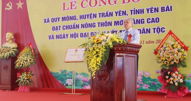 Chủ tịch Ủy ban Trung ương MTTQ Việt Nam Đỗ Văn Chiến phát biểu tại buổi lễ. Ảnh: Nguyễn Tuấn Anh.