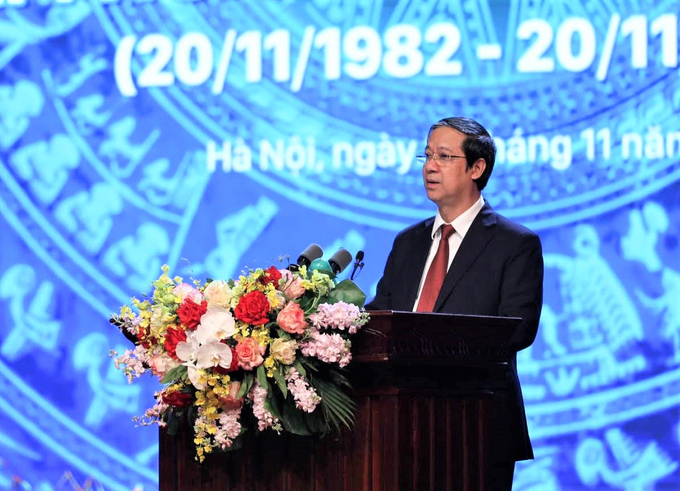 Bộ trưởng Nguyễn Kim Sơn bày tỏ, trọng đạo và tôn sư đã là nét đẹp văn hóa truyền thống dân tộc. Ảnh: Bộ GD-ĐT.