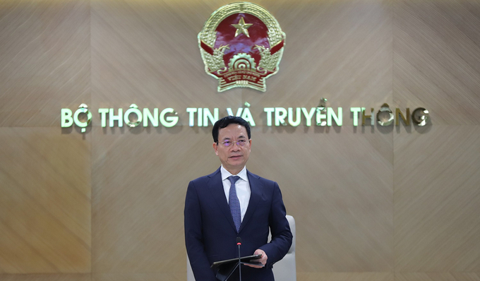Bộ trưởng Nguyễn Mạnh Hùng phát biểu tại hội nghị triển khai công tác cán bộ.