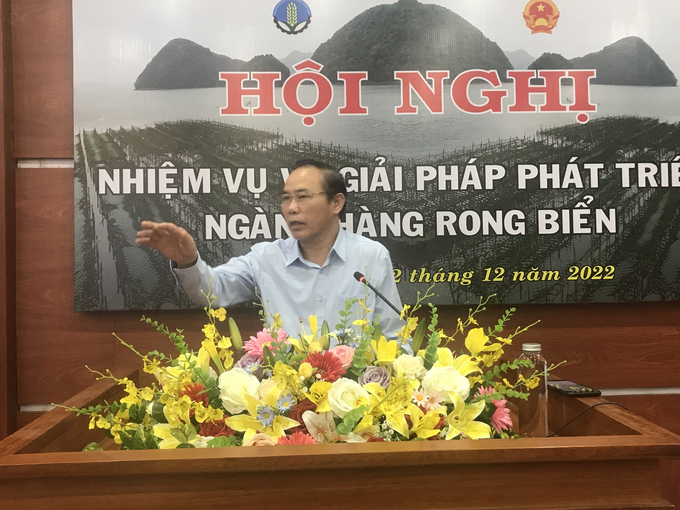 Deputy Minister of Agriculture and Rural Development Phung  Duc Tien delivered at the conference. Photo: V.D.T.