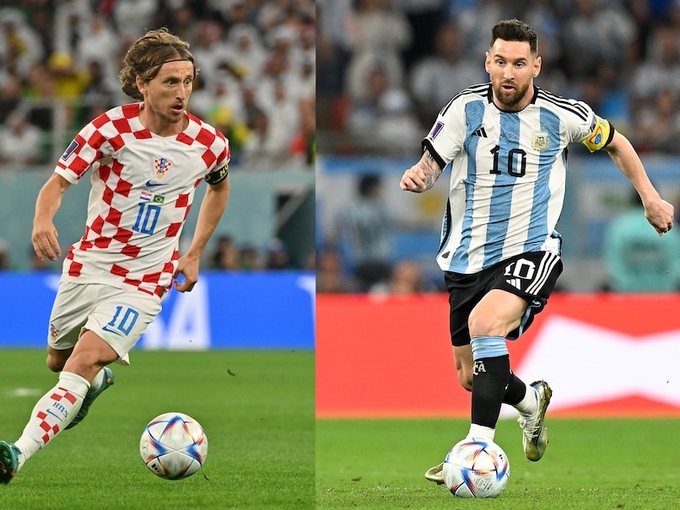 Cuộc đối đầu giữa Argentina vs Croatia sẽ chứng kiến màn so tài của 2 ngôi sao hàng đầu của bóng đá đương đại: Lionel Messi vs Luka Modric. Ảnh: Sporting News.