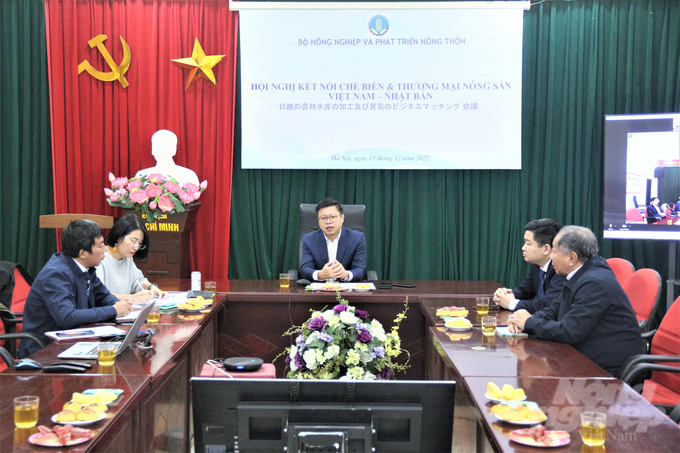 Online conference linking processing and trading of agricultural products of Vietnam and Japan.  Photo: Pham Hieu.