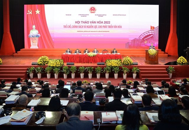 Hội thảo Văn hóa 2022 khai mạc tại Trung tâm Văn hóa Kinh Bắc, tỉnh Bắc Ninh sáng 17/12. Ảnh: VGP.