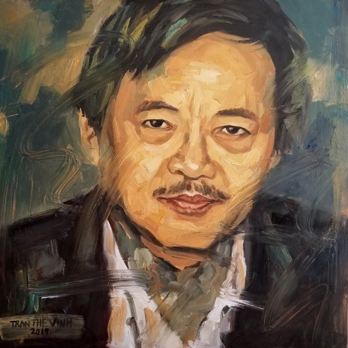 Nhạc sĩ Cung Tiến (1938-2022) qua nét vẽ của Trần Thế Vĩnh.