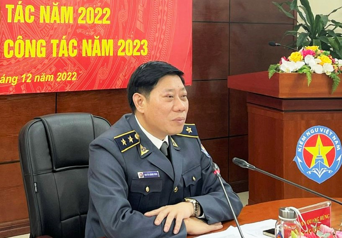 Ông Nguyễn Quang Hùng, Phó Tổng cục trưởng Tổng cục Thủy sản kiêm Cục trưởng Cục Kiểm ngư đánh giá cao những kết quả mà các Chi cục, Chi đội, tổ chức Kiểm ngư địa phương... đã đạt được trong năm 2022.