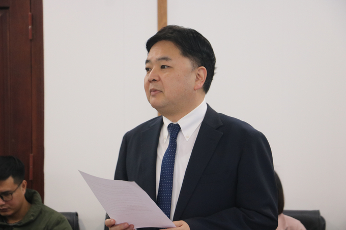 Đại diện Cơ quan hợp tác quốc tế Nhật Bản (JICA) phát biểu tại buổi lễ. Ảnh: HG.
