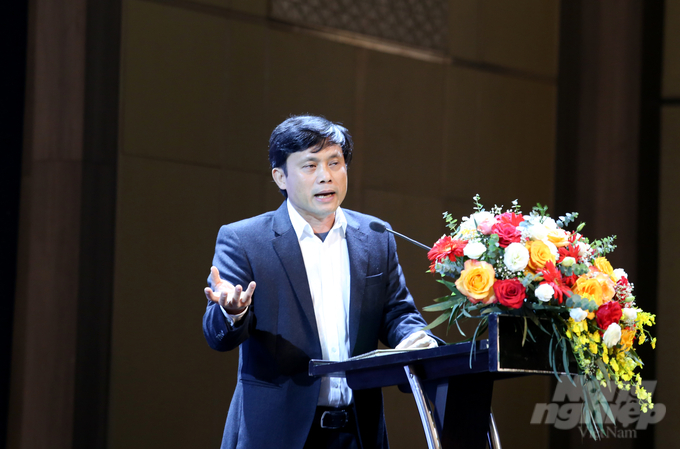 Mr. Le Tran Nguyen Hung, Director of the Department of Aquatic Resources Conservation and Development under the Directorate of Fisheries giving a speech at the workshop. Photo: Minh Phuc.