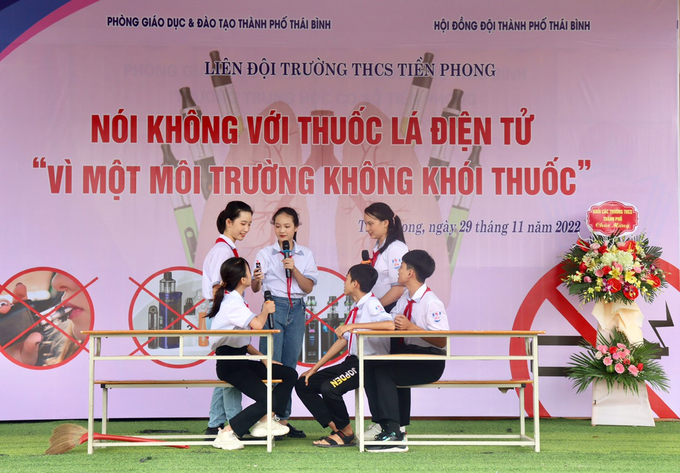 Các trường học trên địa bàn tỉnh Thái Bình tổ chức hoạt động tuyên truyền về tác hại thuốc lá