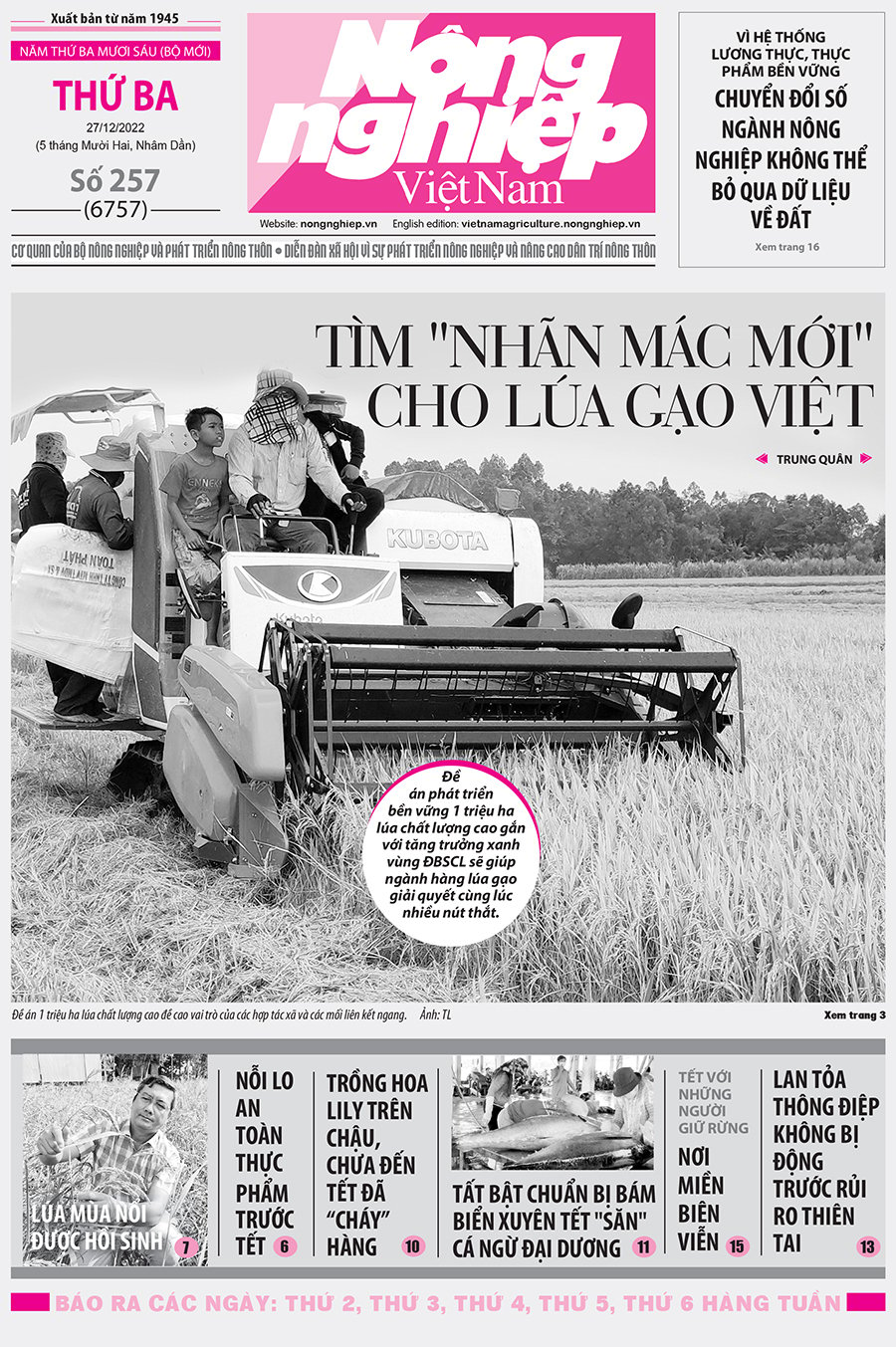 Tin nông nghiệp nổi bật trên số 257, báo Nông nghiệp Việt Nam ngày 27/12/2022
