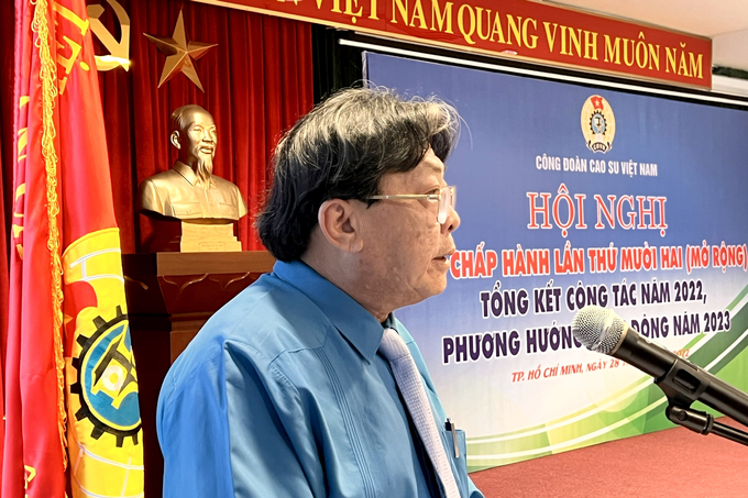 Ông Phan Mạnh Hùng, Chủ tịch Công đoàn Cao su Việt Nam. Ảnh: Thanh Sơn.