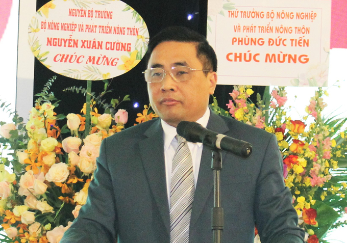 Thứ trưởng Bộ NN-PTNT Nguyễn Quốc Trị đánh giá cao những đóng góp của Hội Khoa học Kinh tế nông nghiệp và Phát triển nông thôn Việt Nam đối với ngành NN-PTNT trong thời gian qua. Ảnh: Trung Quân.