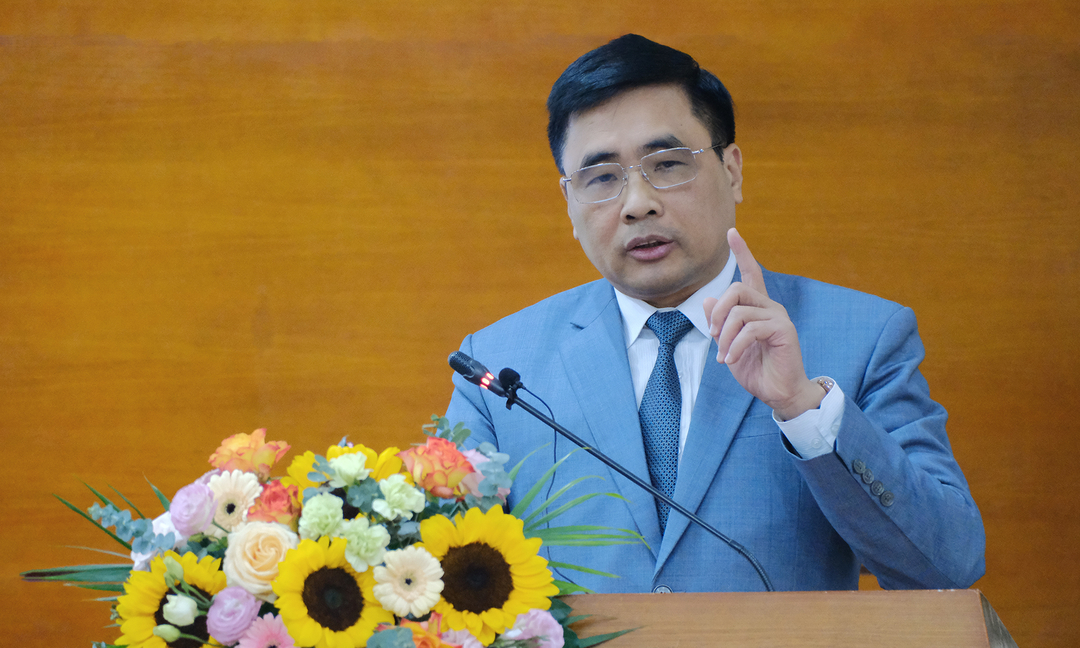 Thứ trưởng Bộ NN-PTNT Nguyễn Quốc Trị phát biểu chỉ đạo và kết luận hội nghị. Ảnh: Bá Thắng.