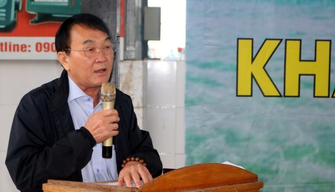 Ông Lê Tấn Bản, Giám đốc Sở NN-PTNT Khánh Hòa mong các ngư dân tiếp tục bám biển khai thác hải sản tuân thủ các quy định về IUU. Ảnh: KS.