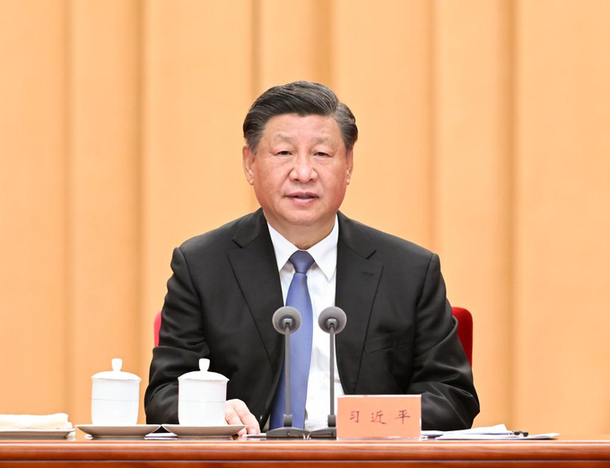 Chủ tịch Tập Cận Bình phát biểu tại phiên họp toàn thể thứ hai của Ủy ban Kiểm tra Kỷ luật Trung ương Đảng Cộng sản Trung Quốc (CPC) lần thứ 20, hôm 9/1. Ảnh: Xinhua