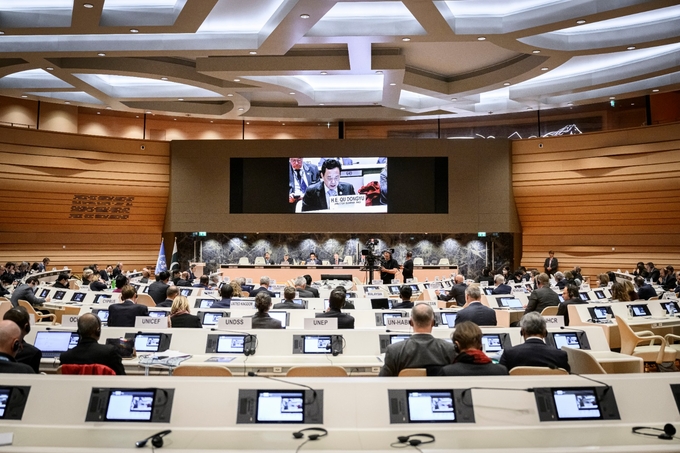 FAO Director-General QU Dongyu addresses the conference in Geneva, co-hosted by Pakistan and the UN in the wake of last summer’s devastating floods.