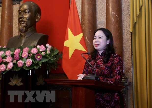 Bà Võ Thị Ánh Xuân, Phó Chủ tịch nước giữ quyền Chủ tịch nước Cộng hòa xã hội chủ nghĩa Việt Nam cho đến khi Quốc hội bầu ra Chủ tịch nước mới. Ảnh: TTXVN.