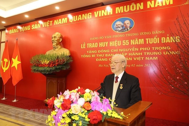 Tổng Bí thư Nguyễn Phú Trọng phát biểu tại buổi lễ. Ảnh: Trí Dũng/TTXVN.