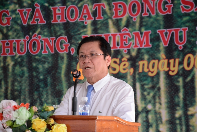 Ông Lê Thanh Hưng, Tổng Giám đốc Tập đoàn Công nghiệp Cao su Việt Nam đánh giá cao những kết quả mà Công ty Cao su Chư Sê đã đạt được năm 2022. Ảnh: V.V.