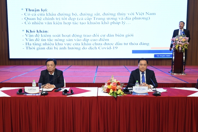 Bộ trưởng NN-PTNT Lê Minh Hoan và Chủ tịch UBND tỉnh Lạng Sơn Hồ Tiến Thiệu đồng chủ trì và điều hành hội nghị.