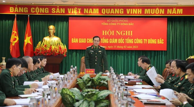 Thượng tướng Vũ Hải Sản phát biểu chỉ đạo Hội nghị bàn giao.