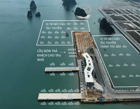 Khu vực đón trả khách cho tầu nhỏ chính là 3 cầu tàu nổi. Ảnh: Cảng Quốc tế Ao Tiên