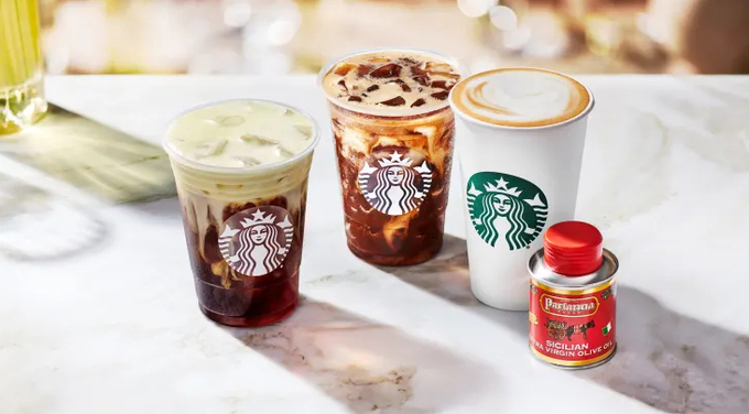 Các loại cà phê phối trộn dầu ô liu Oleato của Starbucks ra mắt tại các chuỗi cửa hàng trên khắp nước Ý. Ảnh: Starbucks 